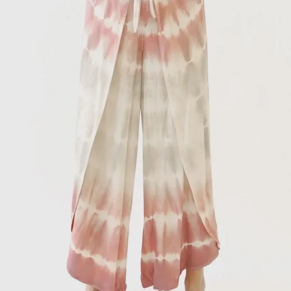 176. NEW Item Tie Dye Cami & Wrap Pants Set Mauve Pink & Stone NEW - Picture 8 of 11